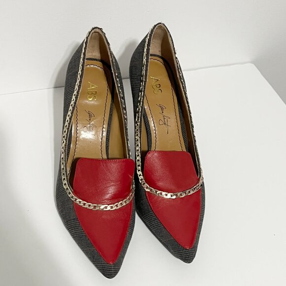 ABS Allen Schwartz Womens Bianka Houndstooth Stiletto Pumps 8 Statement Runway - Picture 6 of 12